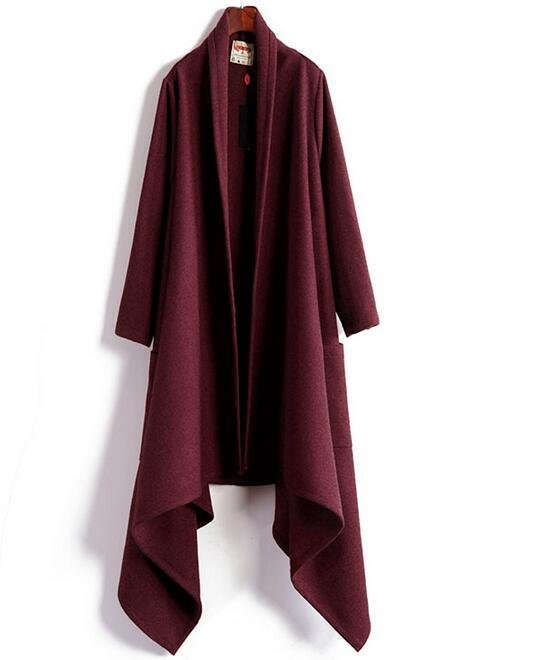 Woolen Long cardigan ON SALE leisure coat 110cm long design warm gothic open front long cardigan coa