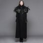 2017 Devil Fashion Steampunk Women Long Cloak Coats Gothic Dark Velvet Hooded Overcoats with Feather