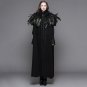 2017 Devil Fashion Steampunk Women Long Cloak Coats Gothic Dark Velvet Hooded Overcoats with Feather
