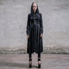 Punk Priestess Long Dress Roses Flocking Witch Dress Gothic Variable Hooded Robes Women Outerwear Co