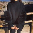 2017 fashion Ukraine women Cotton fur turtleneck Sweater autumn winter Gothic punk sweater Cardigan 