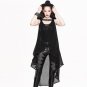 2017 new winter Gothic Punk fashion irregular fishnet sleeveless long hooded cape coat female models