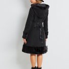 Women New Trench Coat Gothic Medieval Vintage Long Winter Hooded Coat Party Fashion Button Patchwork