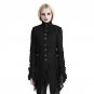 Punk Woolen Lace Stitching Gothic Coat Autumn Winter Long Sleeves Jackets For Women Stand Collar Fem