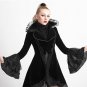 Punk Women Swallowtail Coat Gothic Flare Sleeve Long Russian Winter Overcoat Forked Bandage Party Ja