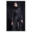 Steampunk Gothic Women Wild Coat Rebel Long Cotton Trench Coat Stand Collar Hooded Long Sleeve Windb