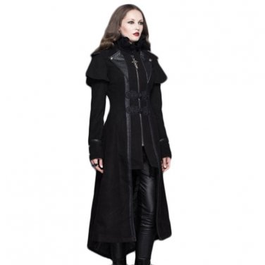 New 2017 Winter Jacket Thin Jacket Female Steampunk Womens Autumn Jakcets Gothic Fake Two Pieces Sti