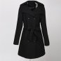women coat wool blend black steampunk clothes goth dark trench abrigos mujer manteau roupas feminina