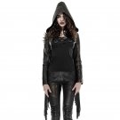 Short Tassel Punk Coat With Hooded 2017 Women Leather Slim Fit Jackets Gothic Sexy Long Sleeve Coat 