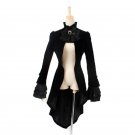 Gothic Asymmetric Tail Coat For Females Punk Palace Retro Single Button Women\'s Jacket Winter Coat 