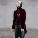 Steampunk Gothic Women\'s Swallow-tailed Coat with Feathers Asymmetric Jacket Punk Dovetail Outerwea