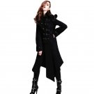 Steampunk Gothic Winter Women Black Coat Jacket Female Long Sleeve Windbreakers Gothic Handsome Patt