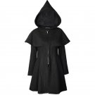 Punk Gothic Long Sleeve Wool Coat Winter Jacket Hooded For Women 2017 New Style All-match Wizard Clo