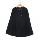 Fashion Women Jackets Coat Cape Black Batwing Wool Poncho Jacket Lady Winter Coats Outerwear 116