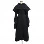 Devil Fashion Punk Winter Fleece Hooded Cape Overcoats Gothic Black Red Women Flocking Trench Coats