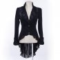 2017 Steampunk Autumn Winter Slim-Fitting V-Neck Long Ruffle Women Coats Punk Gothic Ladies Palace V