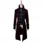 Steampunk Autumn Winter Slim Long Coats Gothic Fake Two-pieces Court Dress Coat Punk Gorgeous Emboss