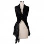 Devil Fashion Steampunk Black Asymmetric Sleeveless Dress Vest for Women Gothic Embroidery Jacket Wa