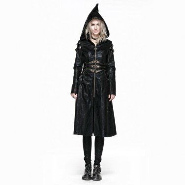 2017 New Arrival Vintage Winter Women Long Hooded Jacket Coats Gothic Steampunk Fashion Street Wear 