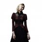 Red Punk Long Sleeve Short Coat With A Furry Collar Gothic Outer Female Forked Dovetail Jackets Asym