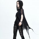 Steampunk Hooded Women Cape Coats Gothic Black Mesh Cloth Shawls Halloween Costume Accessories Fashi