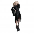 Punk Gothic Vintage Hooded Coat Women Black Long Sleeves Sweater Winter Hole Knitted Sweaters Long C
