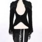Steampunk Gothic Sexy Black Lace Women\'s Jacket Autumn Winter Punk Long Sleeve Stand Collar Tail Co