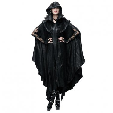 Devil Fashion Steampunk Women Long Cloak Coats Punk Gothic Halloween Vampire Count Bat Style Cape Ca