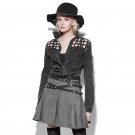 2017 Spring Punk Gothic Frayed Vintage Coat Femme Denim Clothing Short Coat Can Roll Sleeves Hollow 