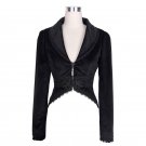 Devil Fashion Gothic Victorian Black Fishtail Short Jackets for Women Punk Vintage Elegant Coat with