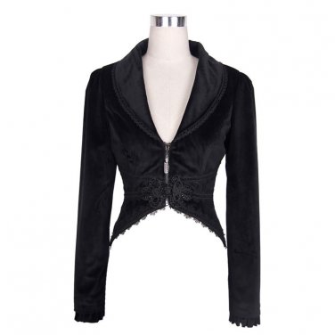 Devil Fashion Gothic Victorian Black Fishtail Short Jackets for Women Punk Vintage Elegant Coat with