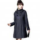 Gothic New Fashion Women Woolen Casual Coats Plus Size Warm Thicken Long Womens Trendy Outerwear Dou