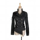 Popular Gothic Handsome Military Punk Coat Women Steampunk Cool Asymmetric Length Army Jacket Autumn