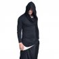 Men Hooded Sweatshirt Black White Leisure Hip Hop Mantle Hoodies Fashion Jacket Long Sleeve Pile Col