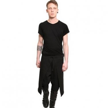 2017 New Arrival Cool Mens Gothic Punk Style Harem Pants Black Hip Hop Wear Skinny Pants Trousers
