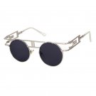 Trendy Gothic Steampunk Sunglasses Round Shades Men Metal Frame Eyeglasses Brand Designer Sun Glasse