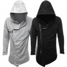Men Youth Hoodie Casual Hip Hop Fashion Zipper Hooded Mens Sweatshirts Gothic Style Irregular Hem St