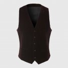 Men Elegant Wine Red Vest Slim Fit Solid Outerwear Retro Sleeveless Jacket Male Pockets Corduroy Tra