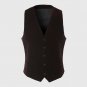 Men Elegant Wine Red Vest Slim Fit Solid Outerwear Retro Sleeveless Jacket Male Pockets Corduroy Tra