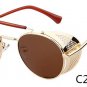 Black Goggle Women Round Sunglasses Luxury Brand Men Glasses Retro Vintage Gothic Steampunk Sun glas