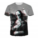 New Design Men 3D Print Alien MonaLisa T-shirt Funny Summer T-shirt Tops Short Sleeve Tees Plus Size