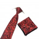 Paisley Jacquard Silk Necktie Hanky  Cufflinks Handkerchief Gift SetMen 100% Silk Neck Ties Man Form