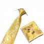 Paisley Jacquard Silk Necktie Hanky  Cufflinks Handkerchief Gift SetMen 100% Silk Neck Ties Man Form