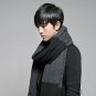 220*40CM Black Gray Patchwork Long Warm Scarf Luxury Brand Wool Cashmere Scarves for Dad 2017 Casual