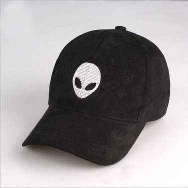 High quality alien Baseball cap for Men Women UFO fans black pink suede fabric snapback cap hat for 