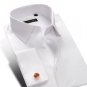 Men\'s Non Iron Slim Fit French Cuff Dress Shirt Comfortable Soft Cotton Solid Formal Brand Tuxedo S