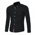 Navy Blue/Light Blue/White Mens Button Shirt Chemise Homme Slim Fit Long Sleeve Men Shirts Famous Br