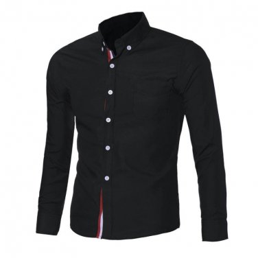 Navy Blue/Light Blue/White Mens Button Shirt Chemise Homme Slim Fit Long Sleeve Men Shirts Famous Br