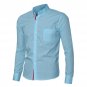 Navy Blue/Light Blue/White Mens Button Shirt Chemise Homme Slim Fit Long Sleeve Men Shirts Famous Br
