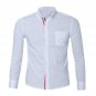 Navy Blue/Light Blue/White Mens Button Shirt Chemise Homme Slim Fit Long Sleeve Men Shirts Famous Br